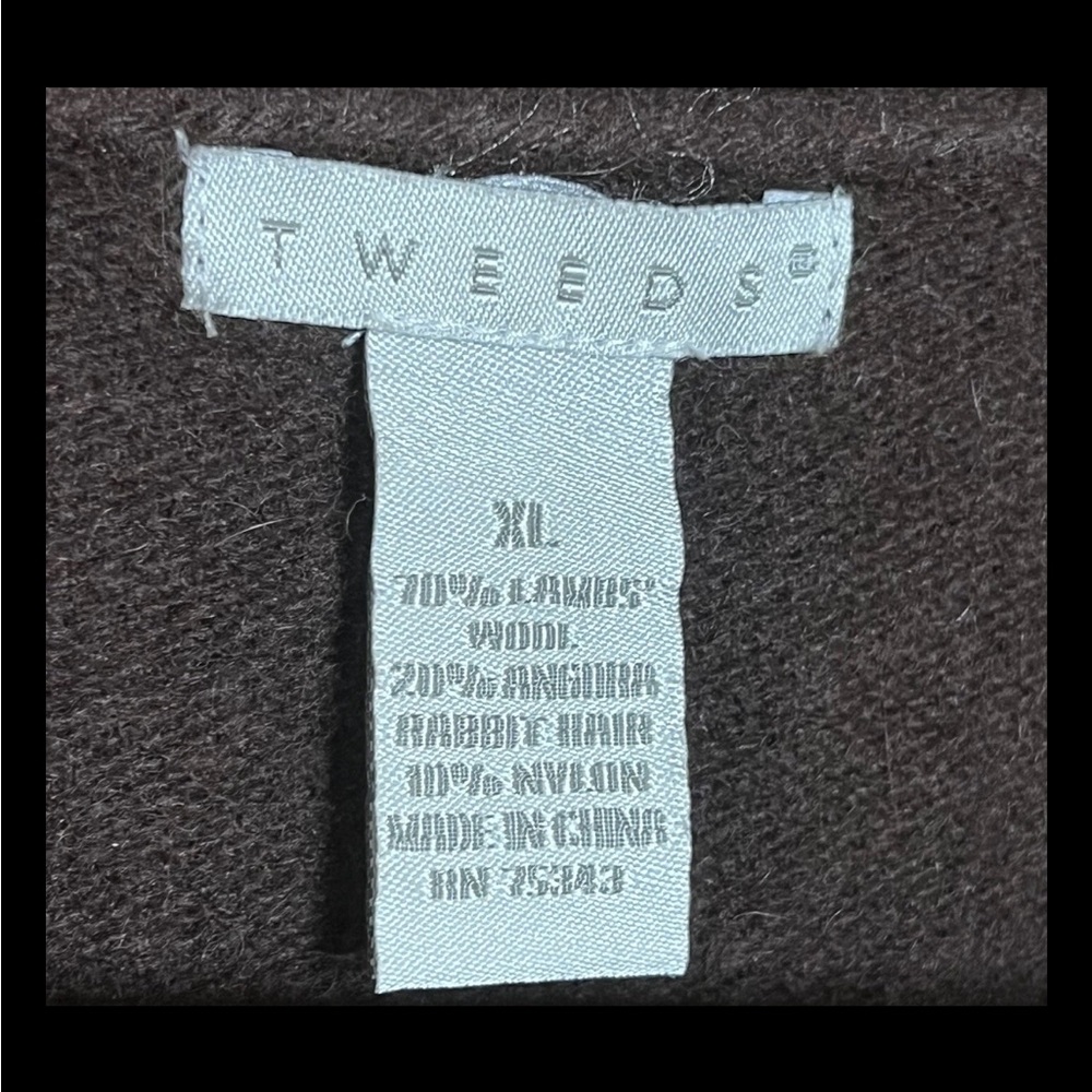 Tweeds Cardigan Womens XL** Lambswool Rabbit Hair Brown Single Button Modest - Picture 4 of 6